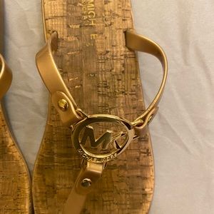 MK gold sandals